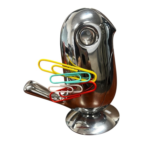 Chip Alessi Magnetic Paper Clip Holder Design Rodrigo Torres Chrome Plated Zamak - Picture 2 of 9